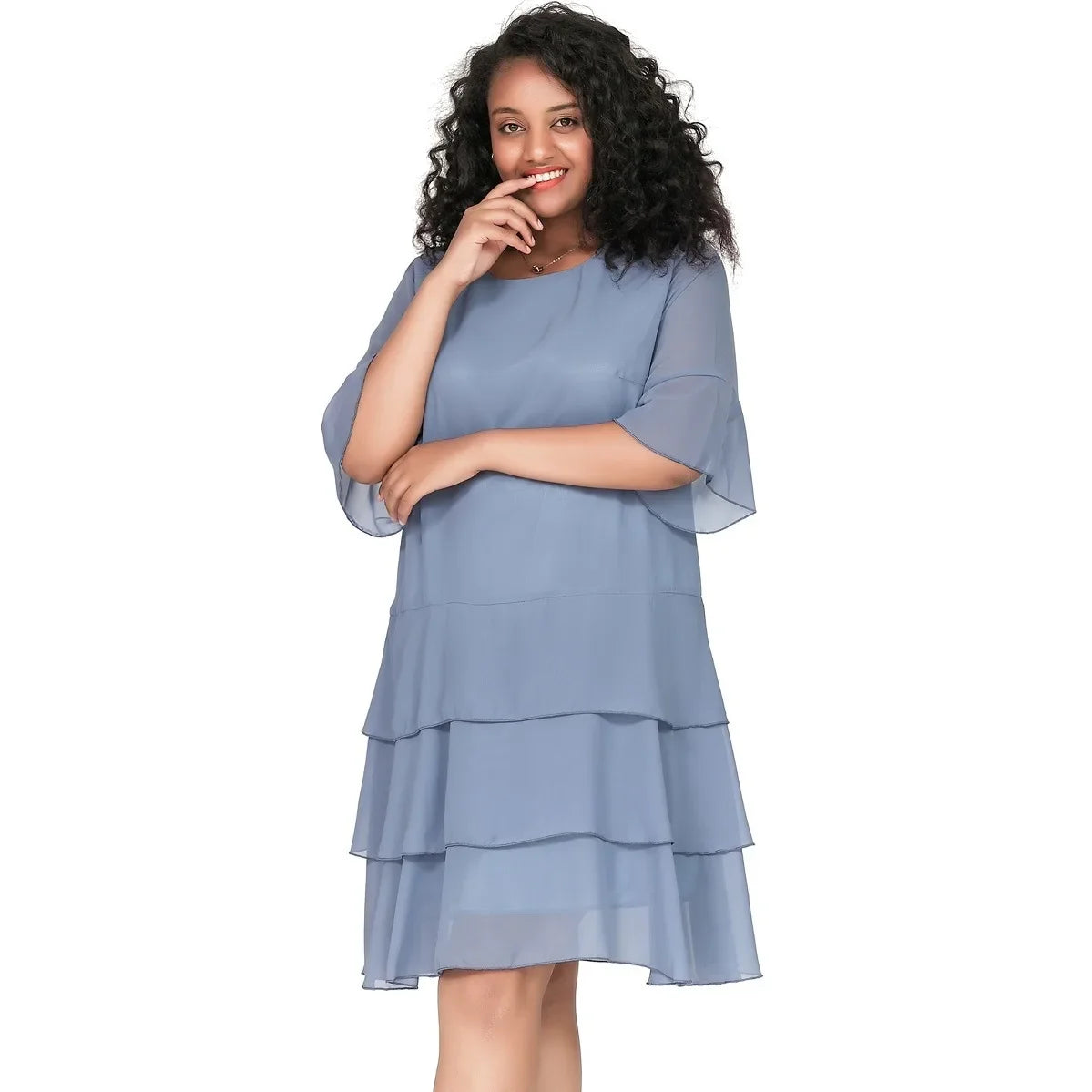 فستان شيفون متعدد الطبقات للنساء