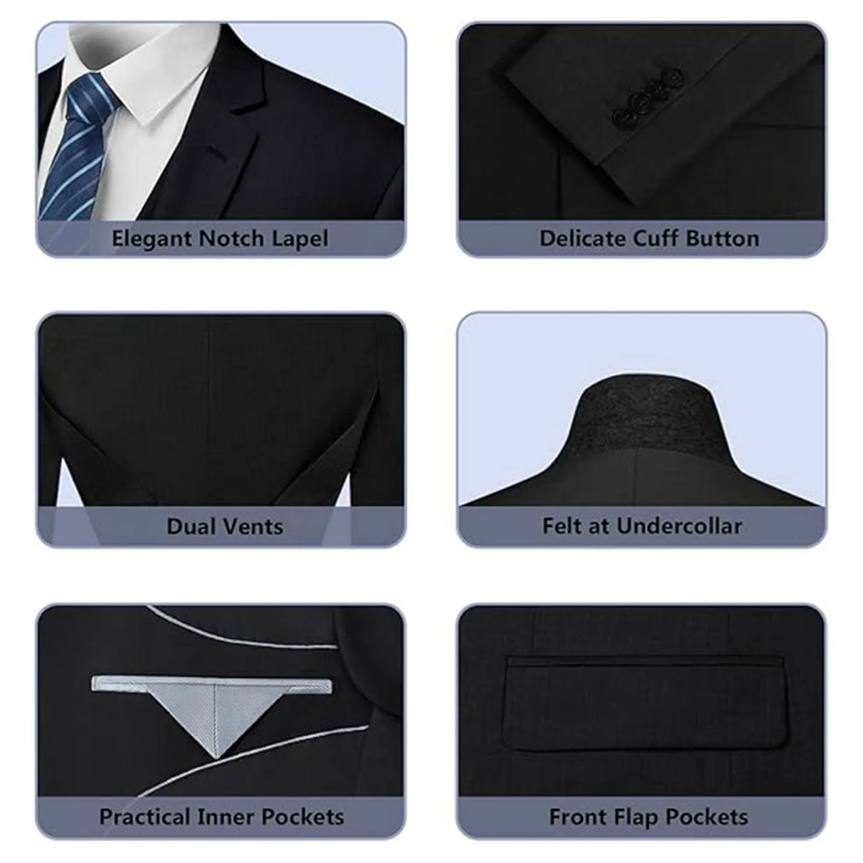 بدلة رسمية ضيقة للرجال مكونة من 3 قطع