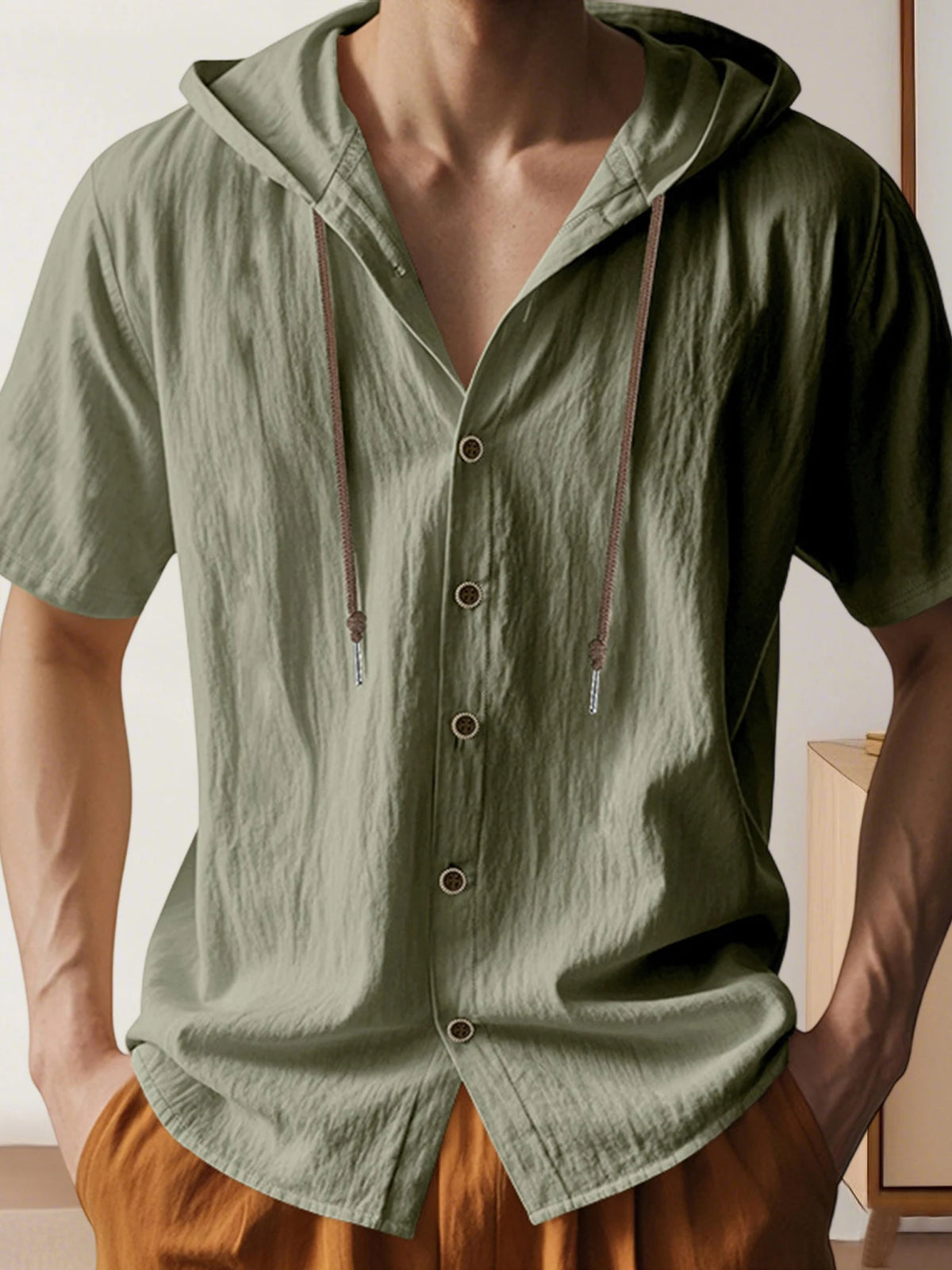 Urban Hooded Button Shirt