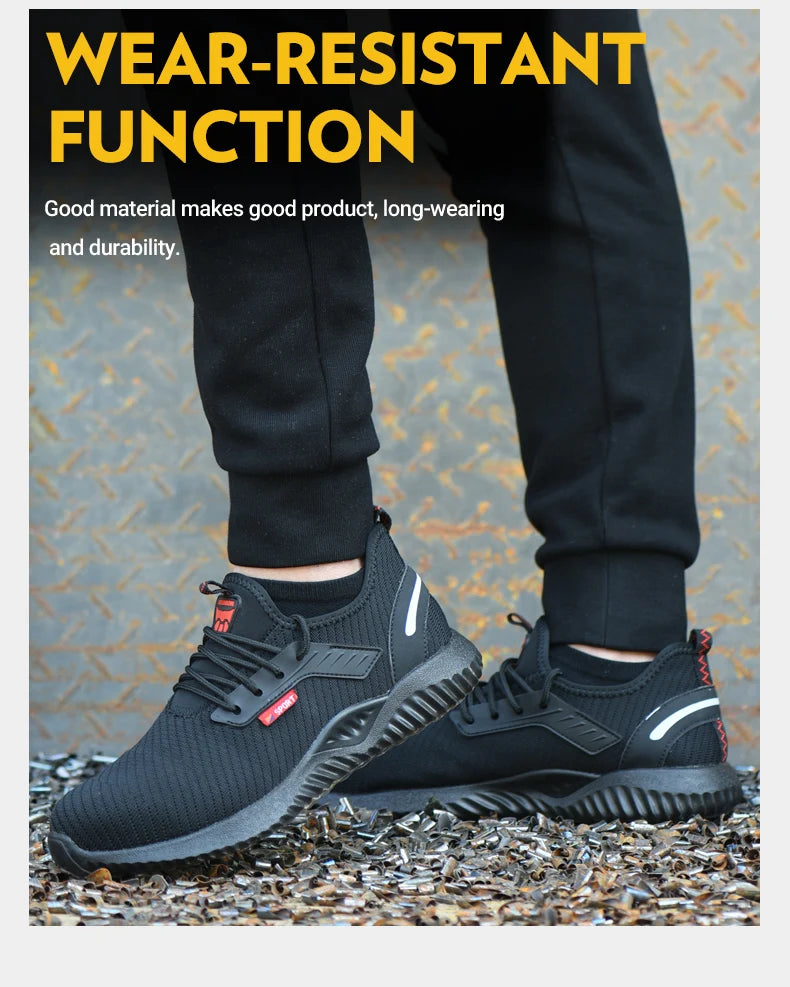 حذاء رياضي رجالي بمقدمة فولاذية غير قابلة للتدمير
