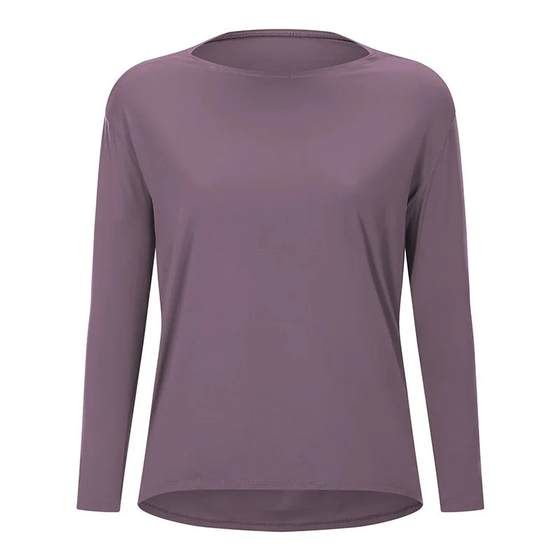 Women's Long Sleeve Yoga Shirt – Quick-Dry Loose Running Training Top
