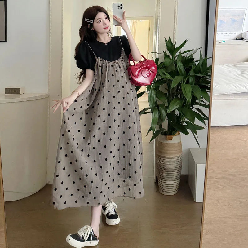 Summer Maternity Two-Piece Skirt Set