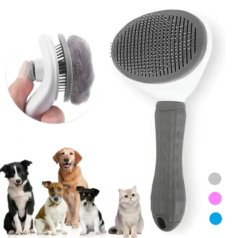 Self-Cleaning Pet Hair Remover Brush for Dogs & Cats