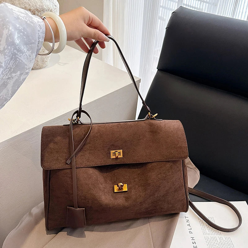 Frosted Leather Shoulder Bag