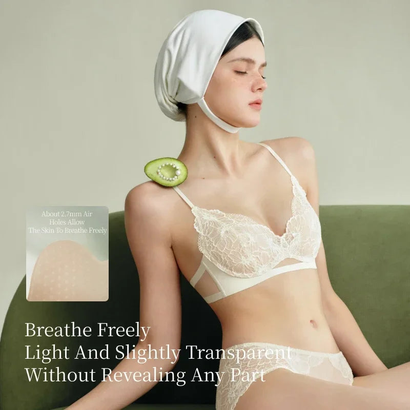 Women Wireless Lace Bra Set