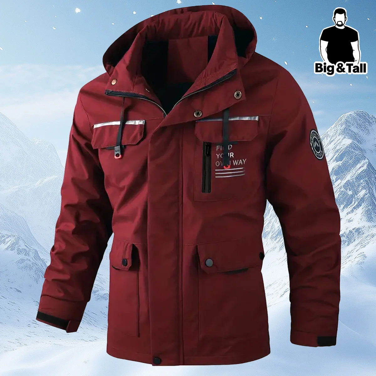 Men's Plus Size Workwear Hooded Jacket