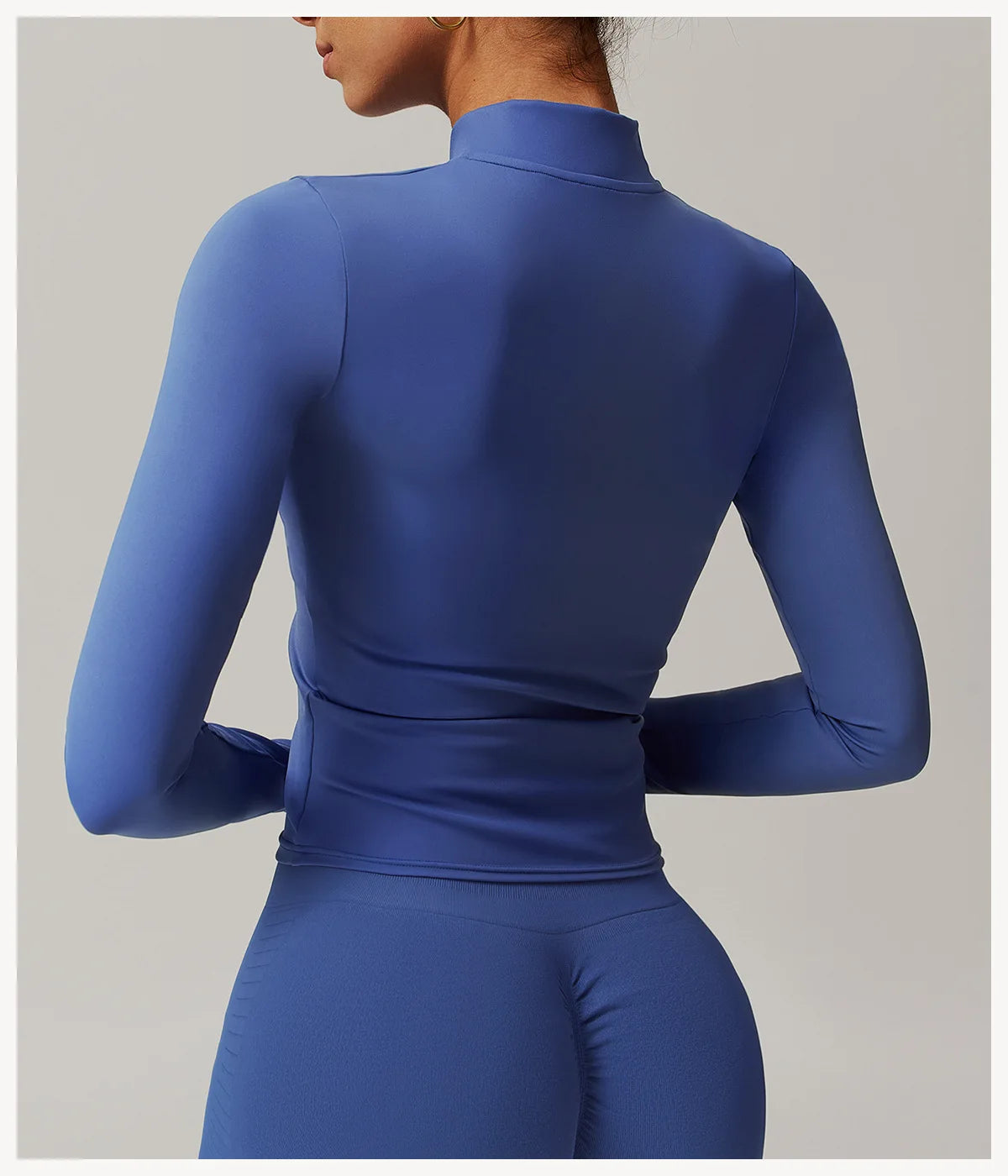 Women's Zip Long Sleeve Yoga Jacket – Slim Fit Gym Training Top