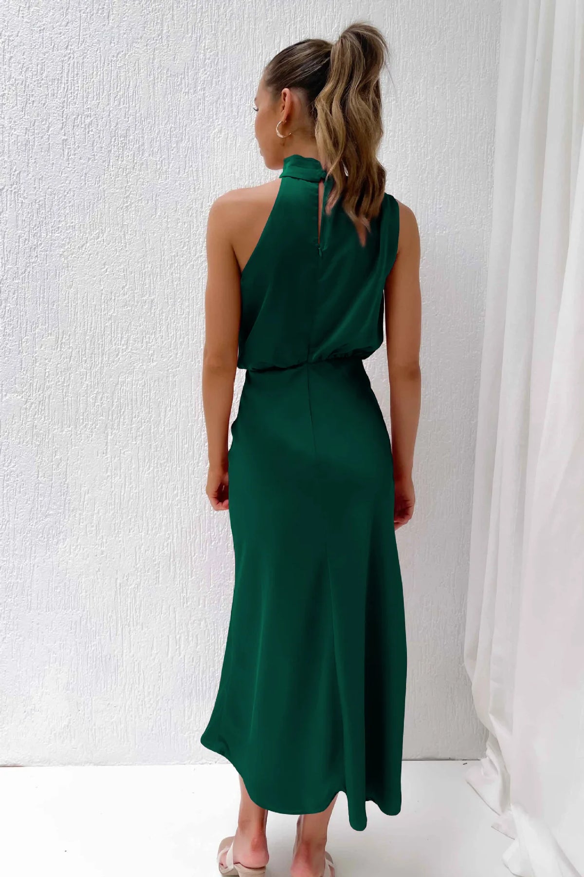 Women's Silk Satin Evening Dress