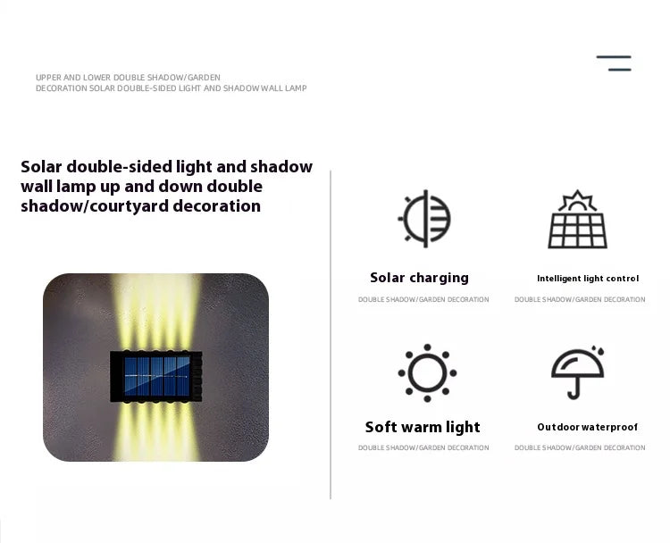 Solar LED Wall Lamp Up & Down Light
