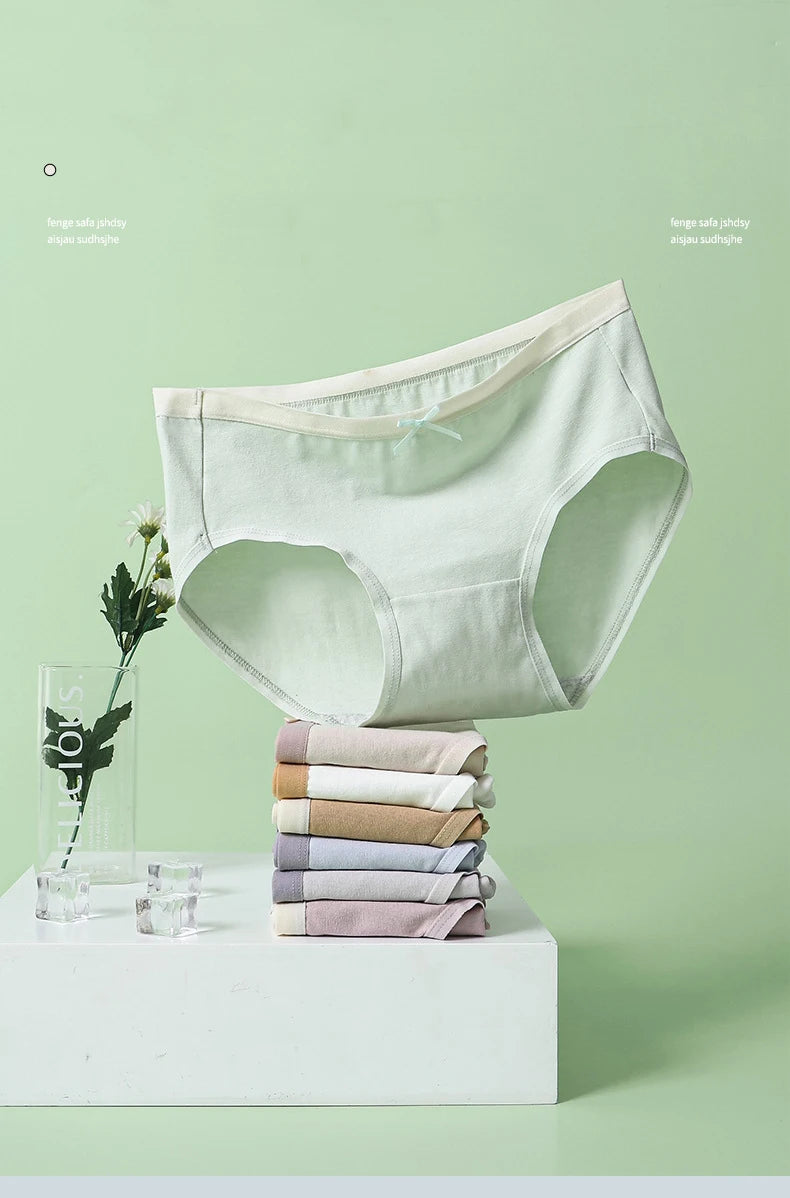 سراويل داخلية نسائية قطنية بفيونكة (7 قطع)