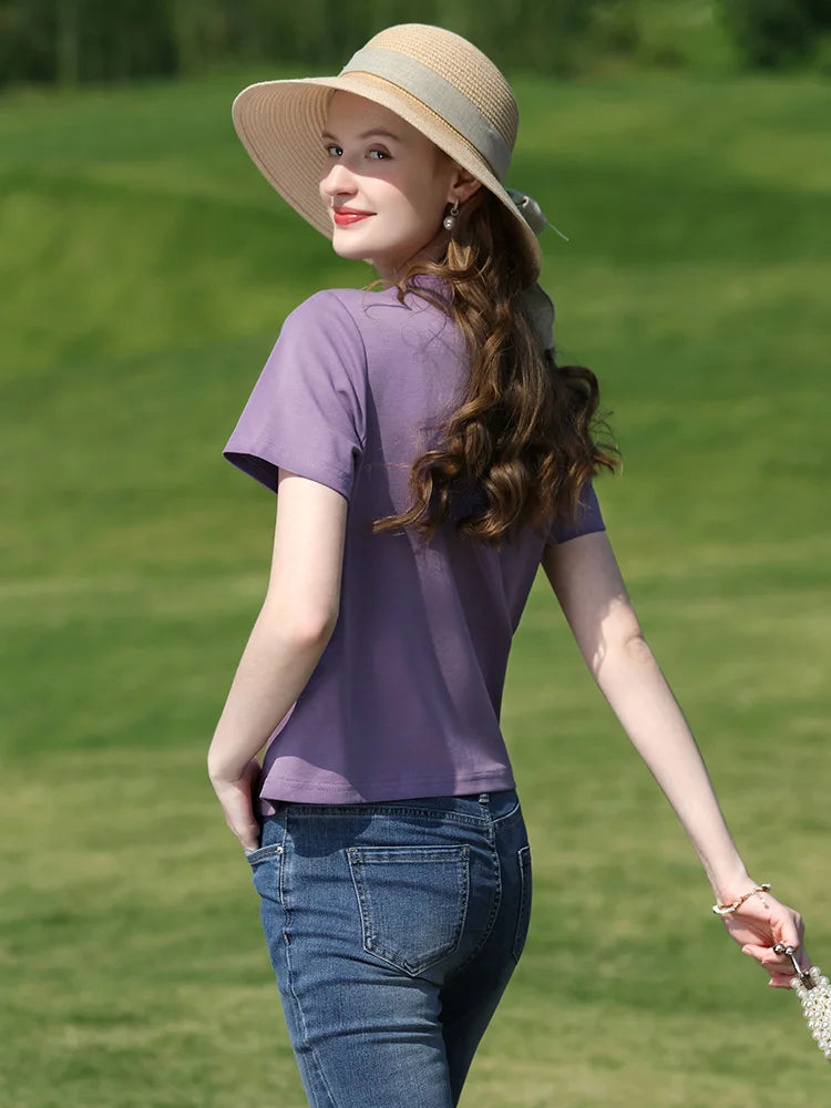 Women Curved Slim Fit Tee