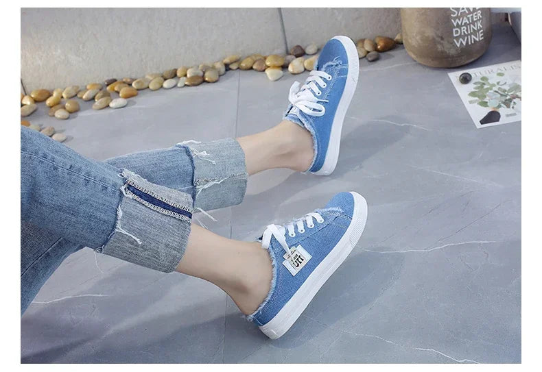 Women Canvas Slippers Casual Flat Shoes