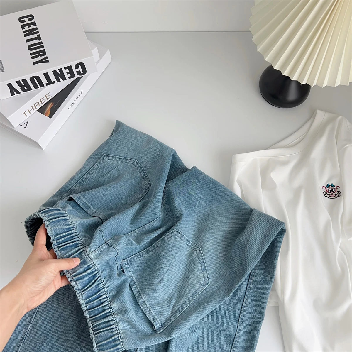 Women Silk Washed Wide Leg Jeans