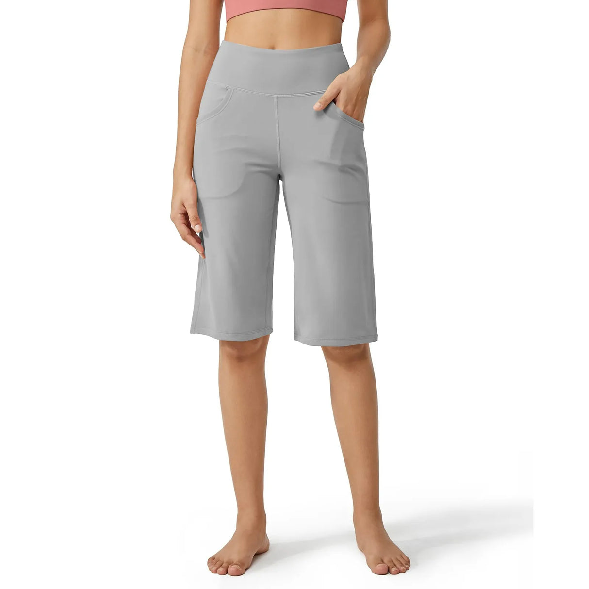 Women Capri Pants with Pockets Yoga Fit