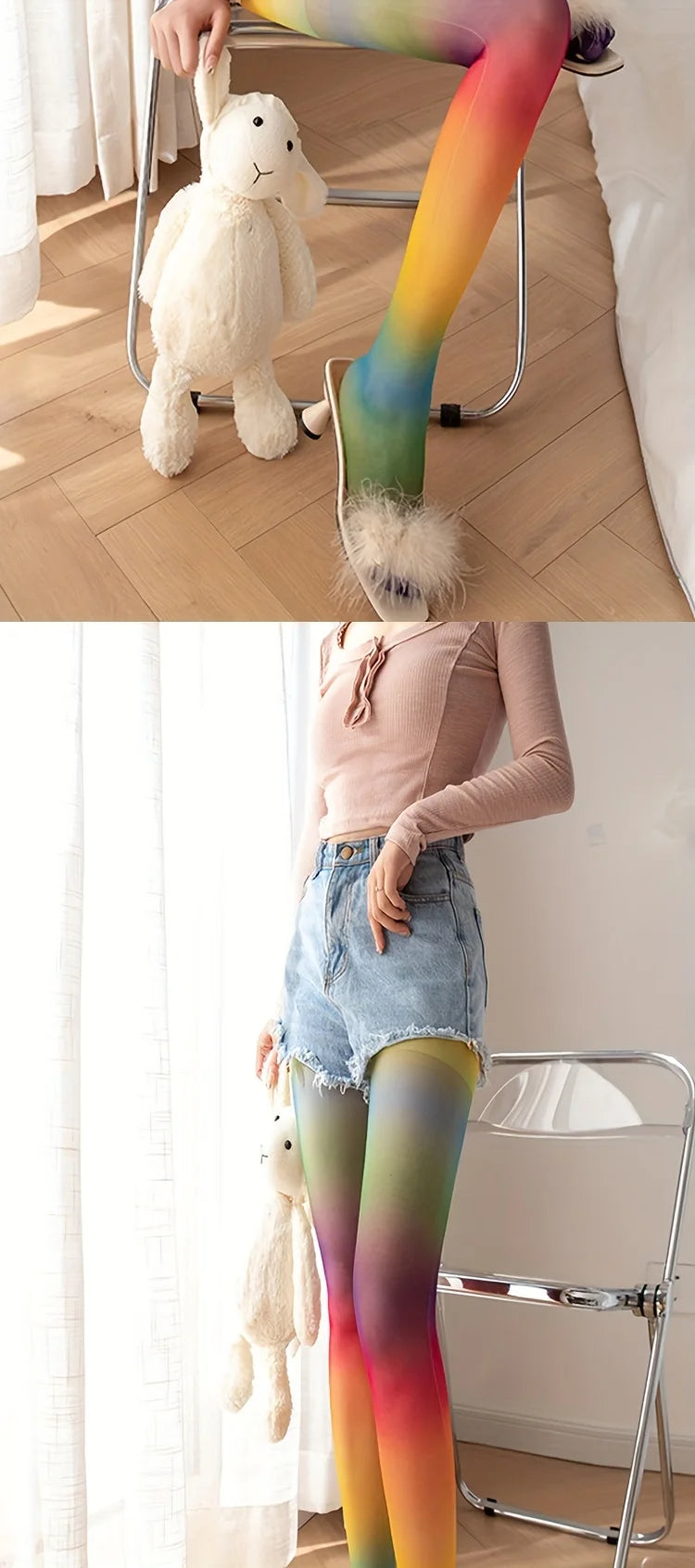 جوارب طويلة ملونة للنساء