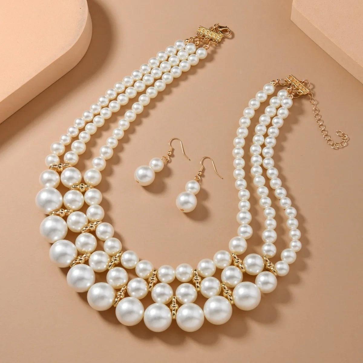 Women’s Pearl Layered Bridal Jewelry Set