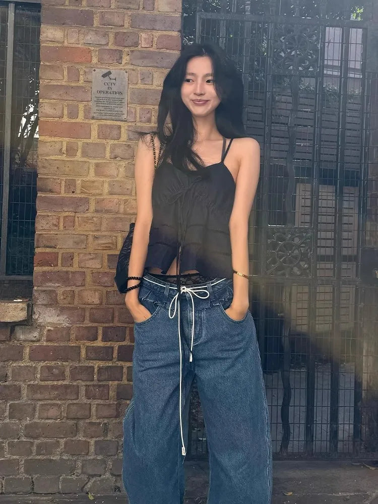 Navy Cut-Out Y2K Cami