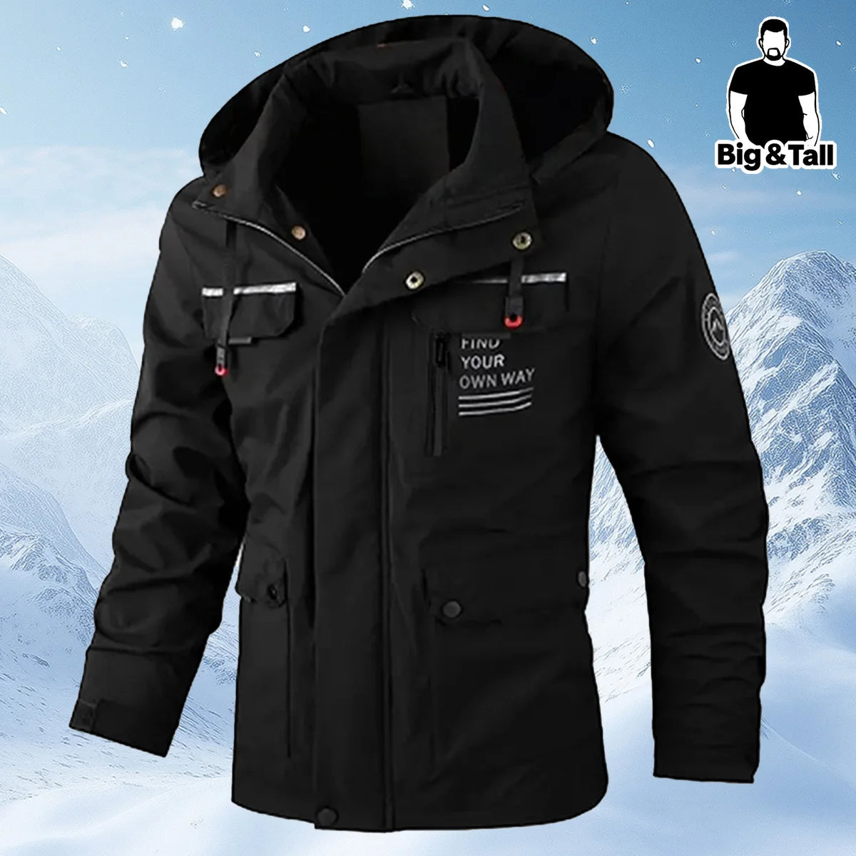 Men's Plus Size Workwear Hooded Jacket