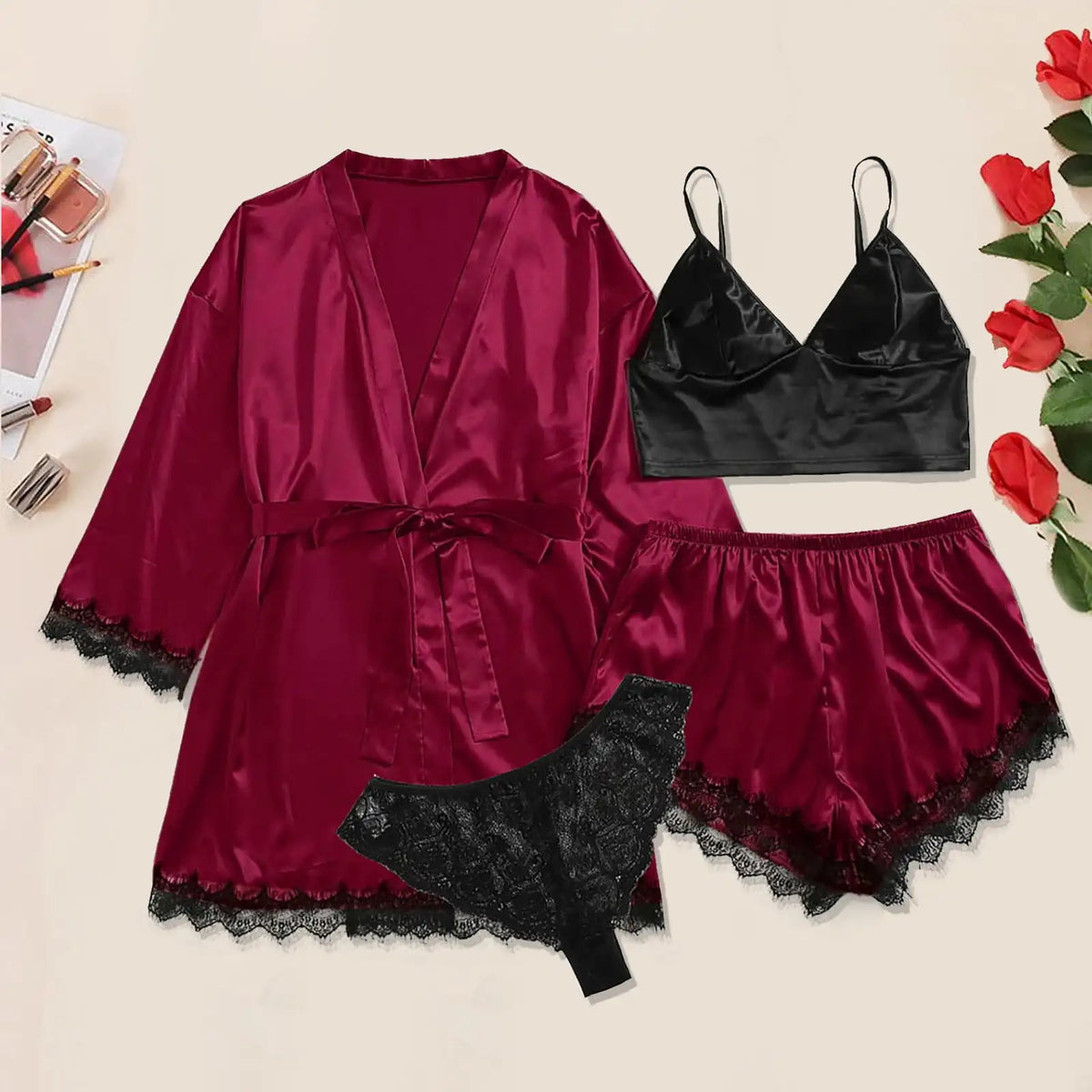 Ruby Luxe Satin Set