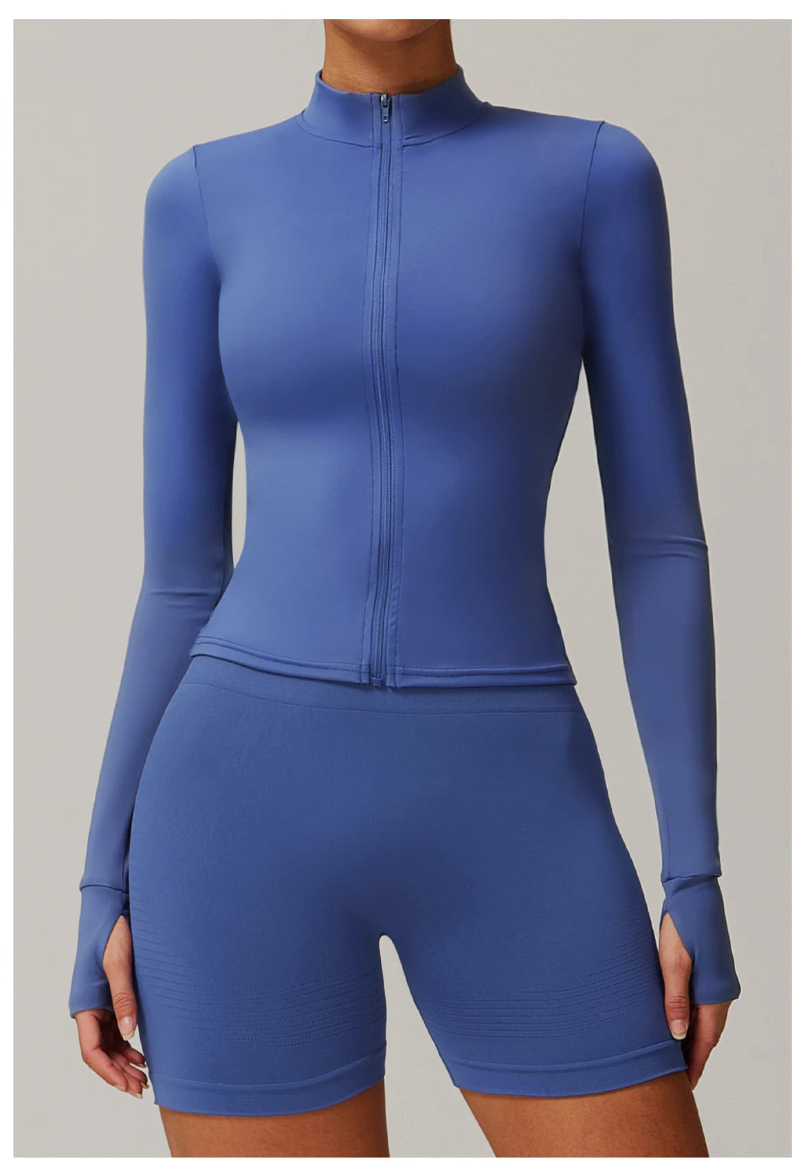 Women's Zip Long Sleeve Yoga Jacket – Slim Fit Gym Training Top