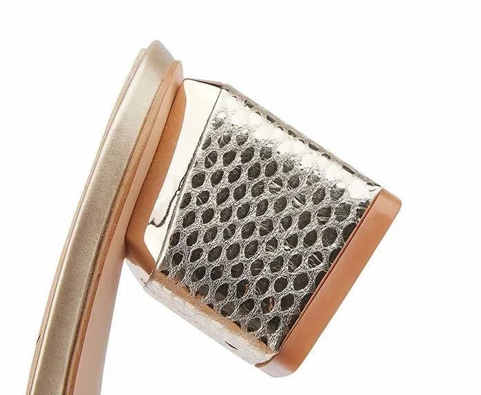 حذاء بكعب مدبب وإبزيم - صيف 2025