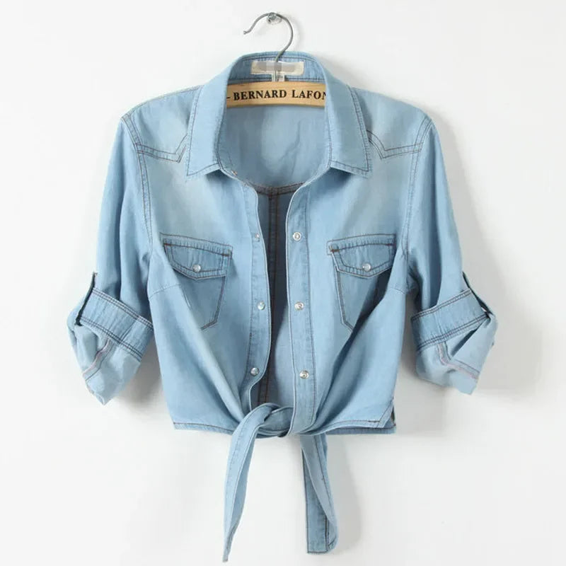 Women’s Y2K Cropped Halter Denim Jacket