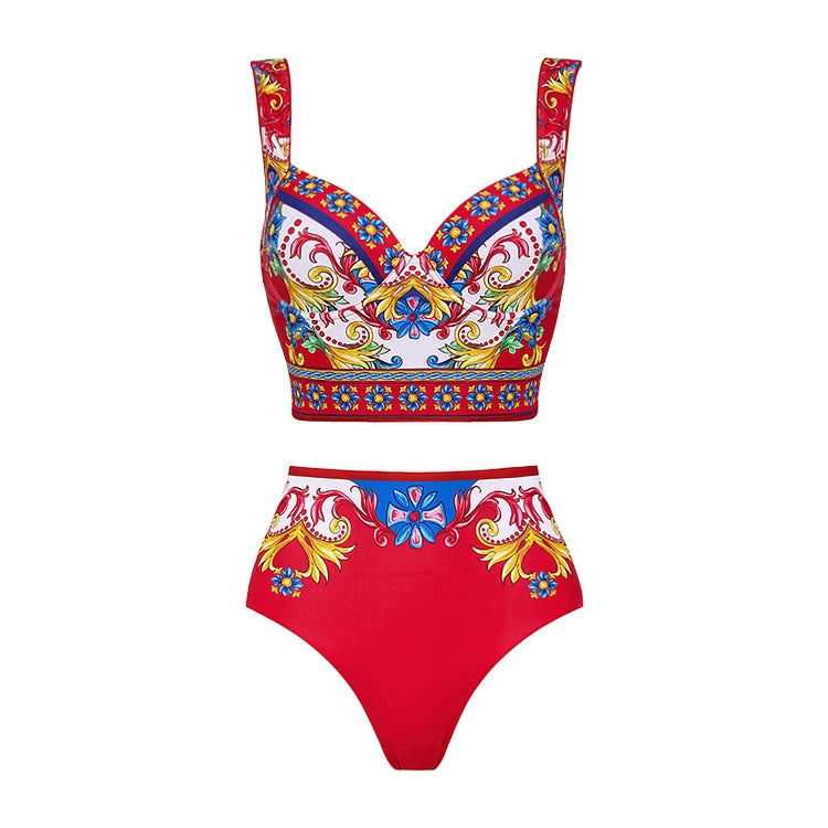 Vintage Print One Piece