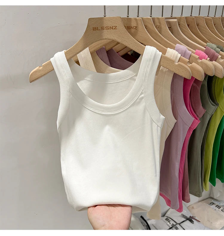 تانك نسائي مضلع برقبة دائرية