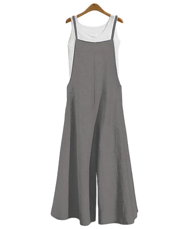 Women Cotton Wide Leg Jumpsuit