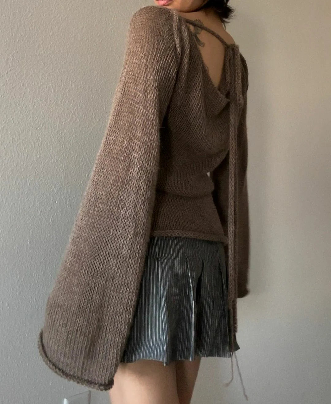 Women's Tie Back Knit Pullover