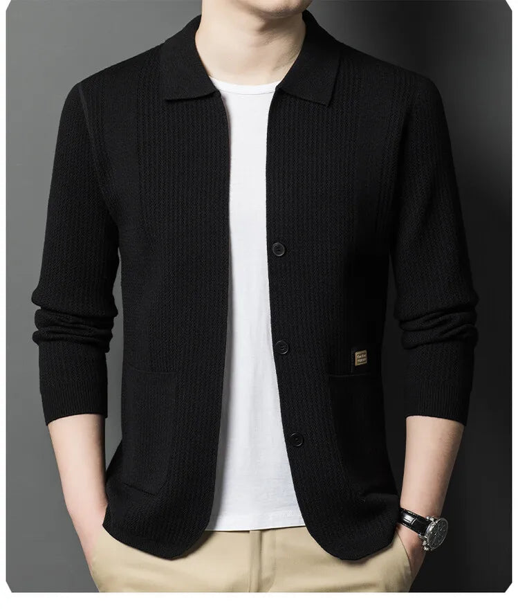 Men V-Neck Cardigan Sweater