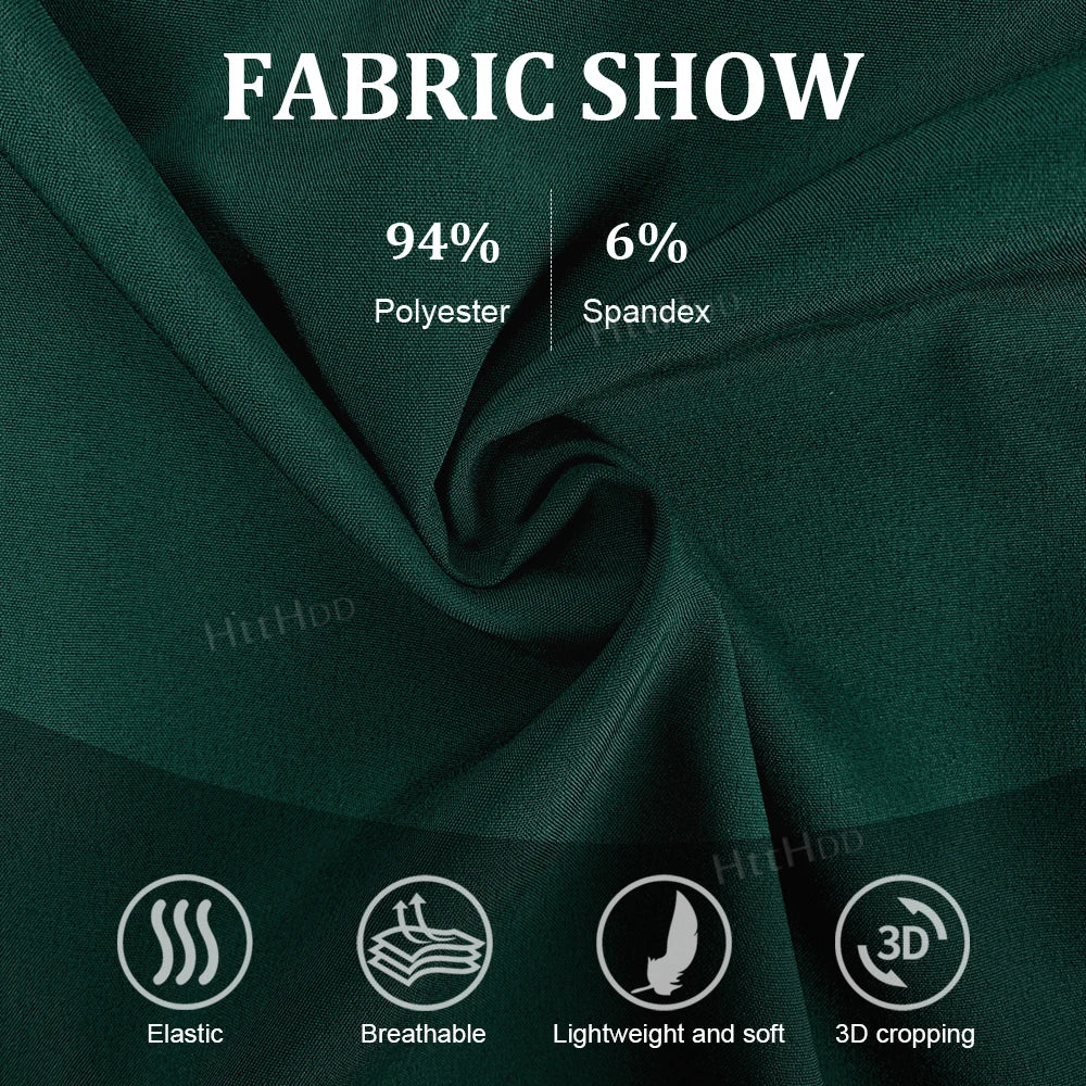 Fabric composition of Nurse Dental Scrubs Set, showing 94% polyester and 6% spandex, with features like breathability and elasticity.