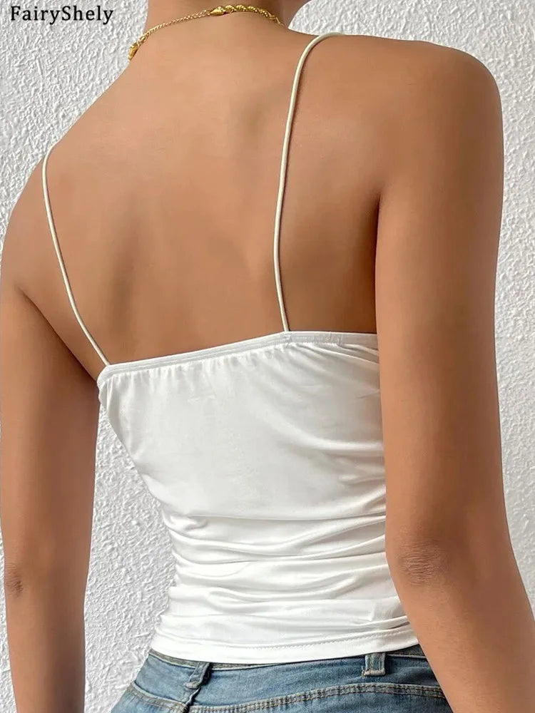 Sexy Off-Shoulder Strap Crop Tank Top