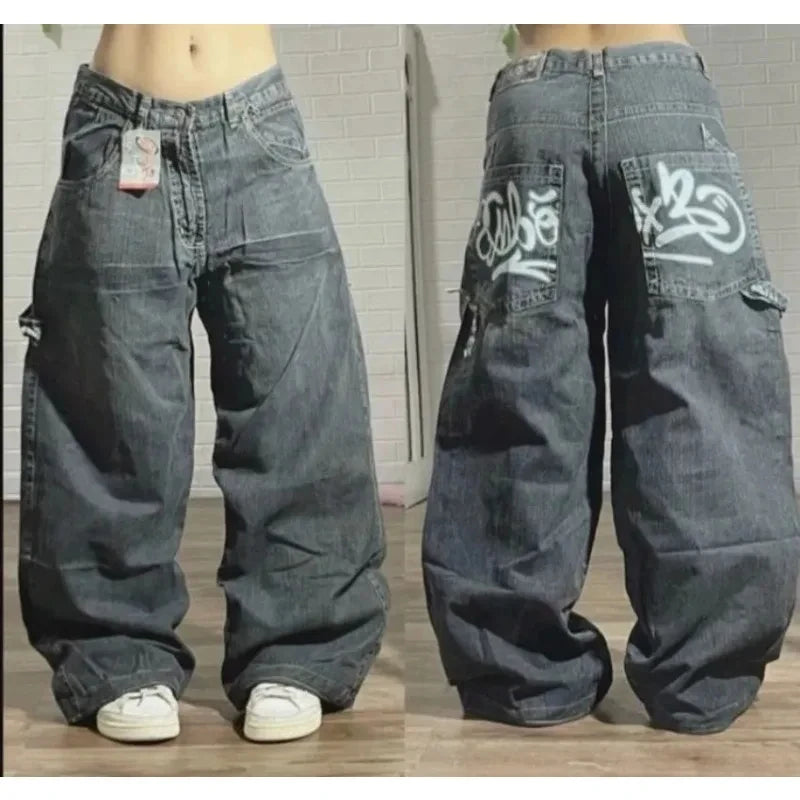 Embroidered Y2K Harajuku Baggy Jeans