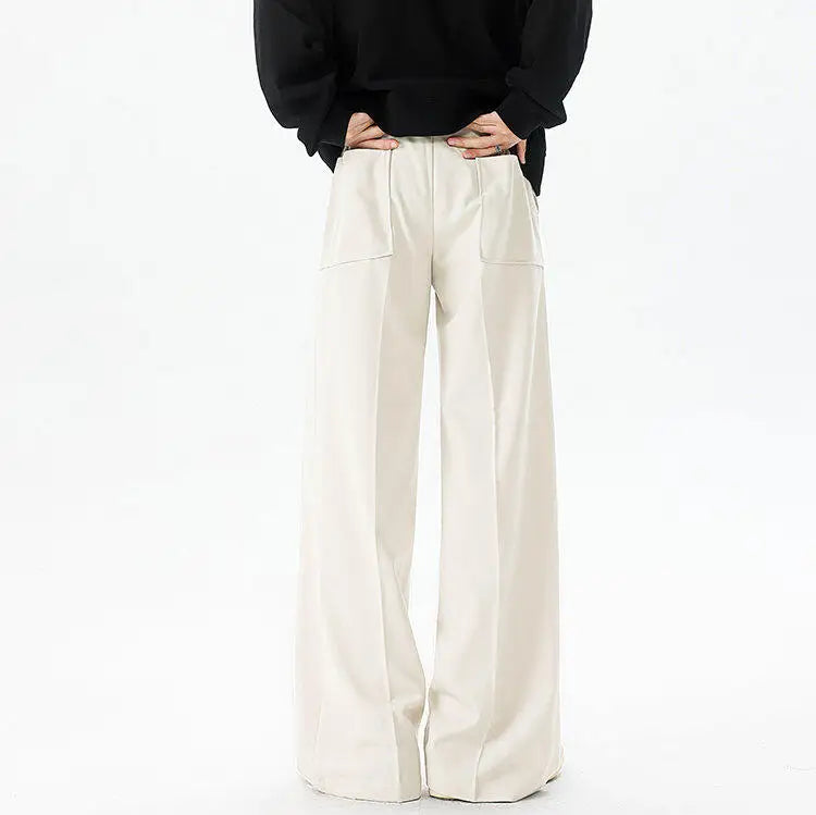 Men's Plus Size Vintage Pleated Trousers – Wide Leg