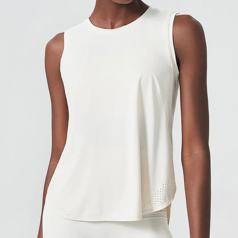 بلوزة رياضية نسائية فضفاضة بدون أكمام