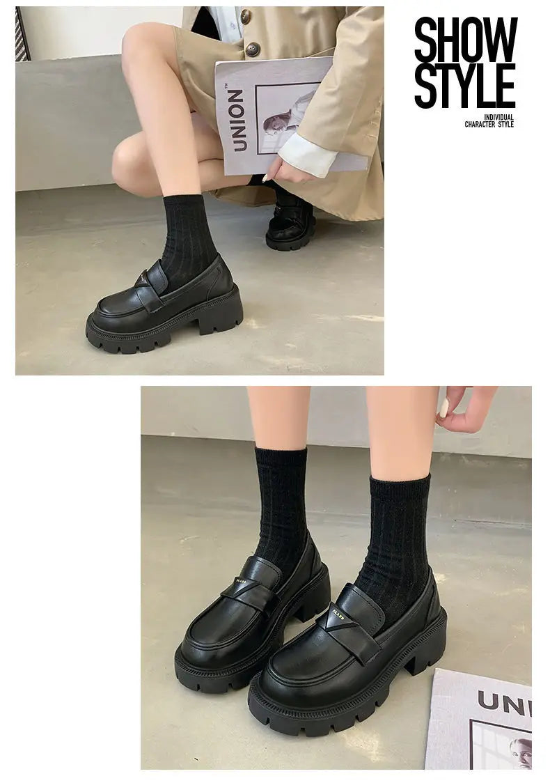 حذاء مكتب نسائي أسود بكعب منخفض