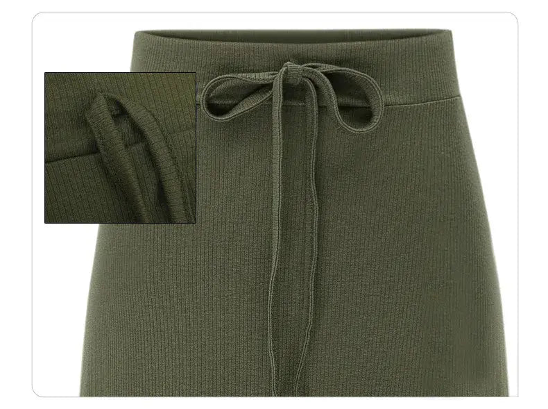 Women Knit Split Long A-Line Skirt