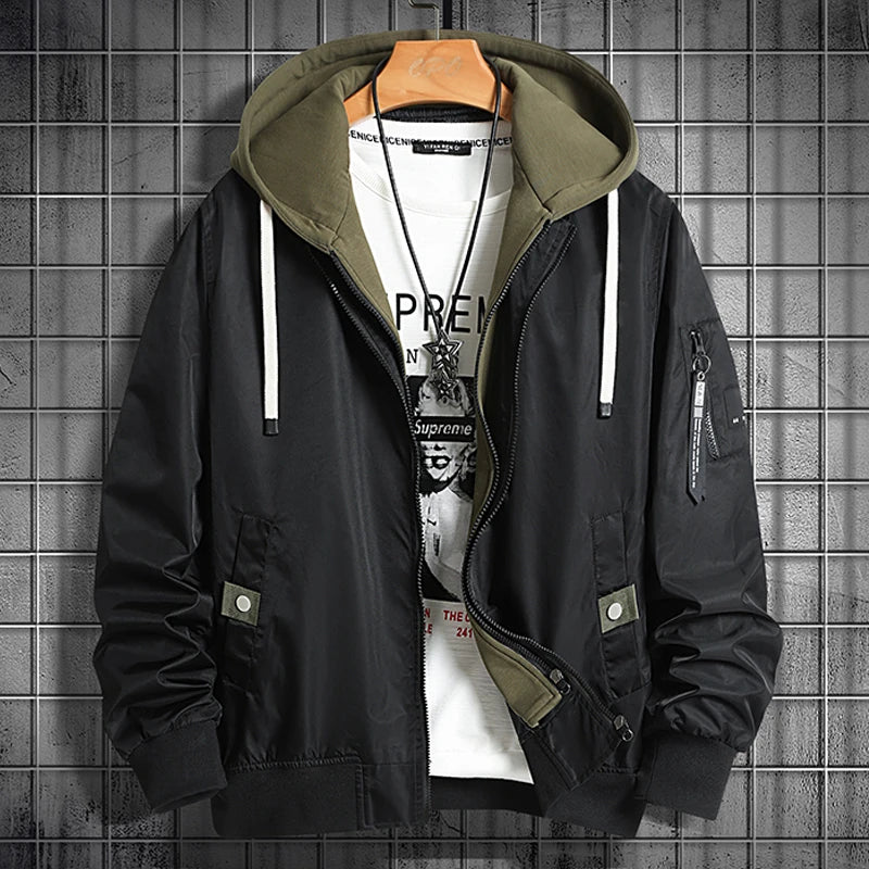 جاكيت رجالي بغطاء للرأس بمقاسات كبيرة - معطف شتوي 8XL