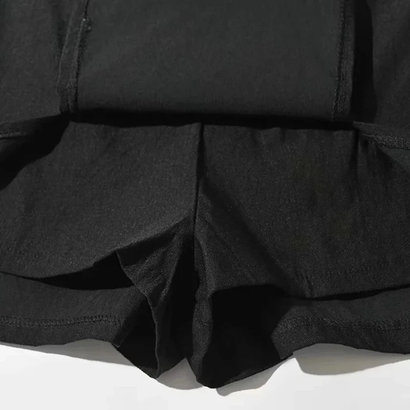 Women's Black Split Skirt Shorts