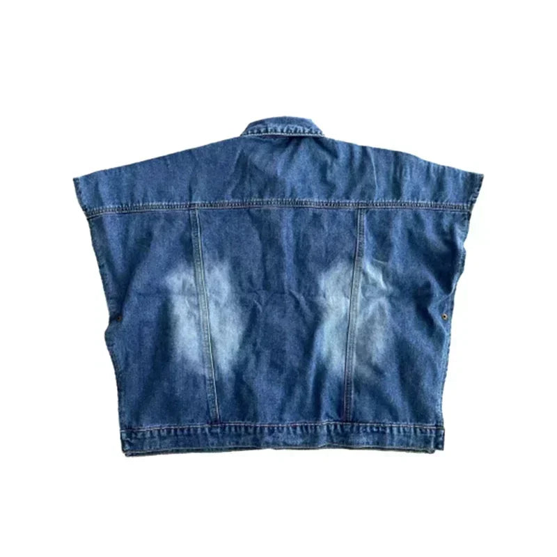 Women’s Sleeveless Vintage Denim Cardigan Coat