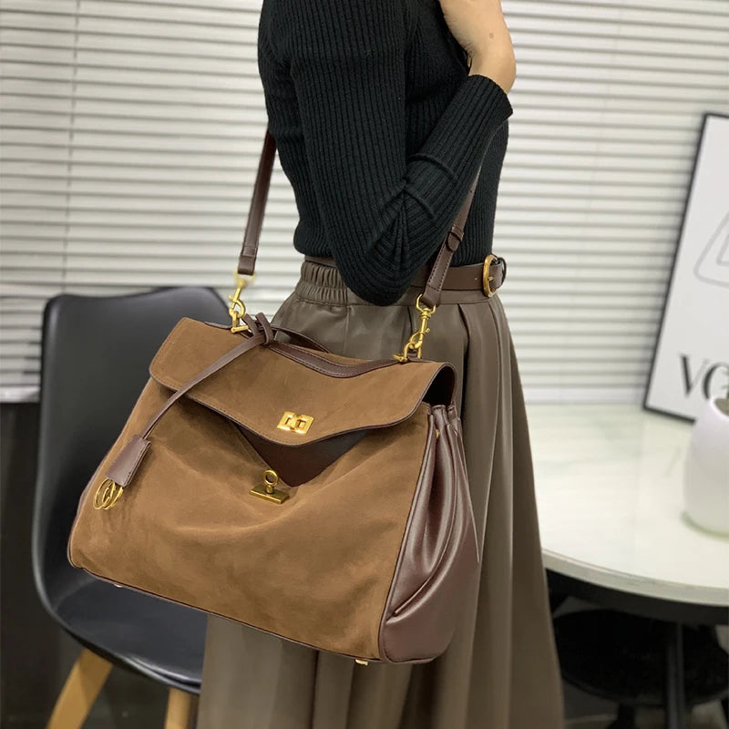 Frosted Leather Shoulder Bag
