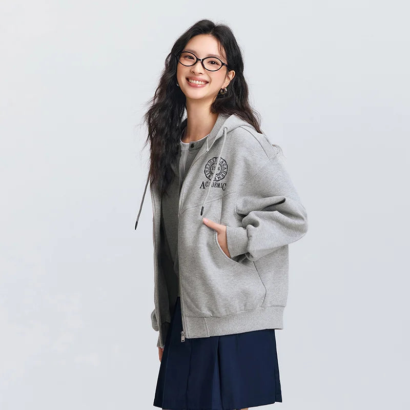 Semir Hooded Embroidered Drop Shoulder Jacket