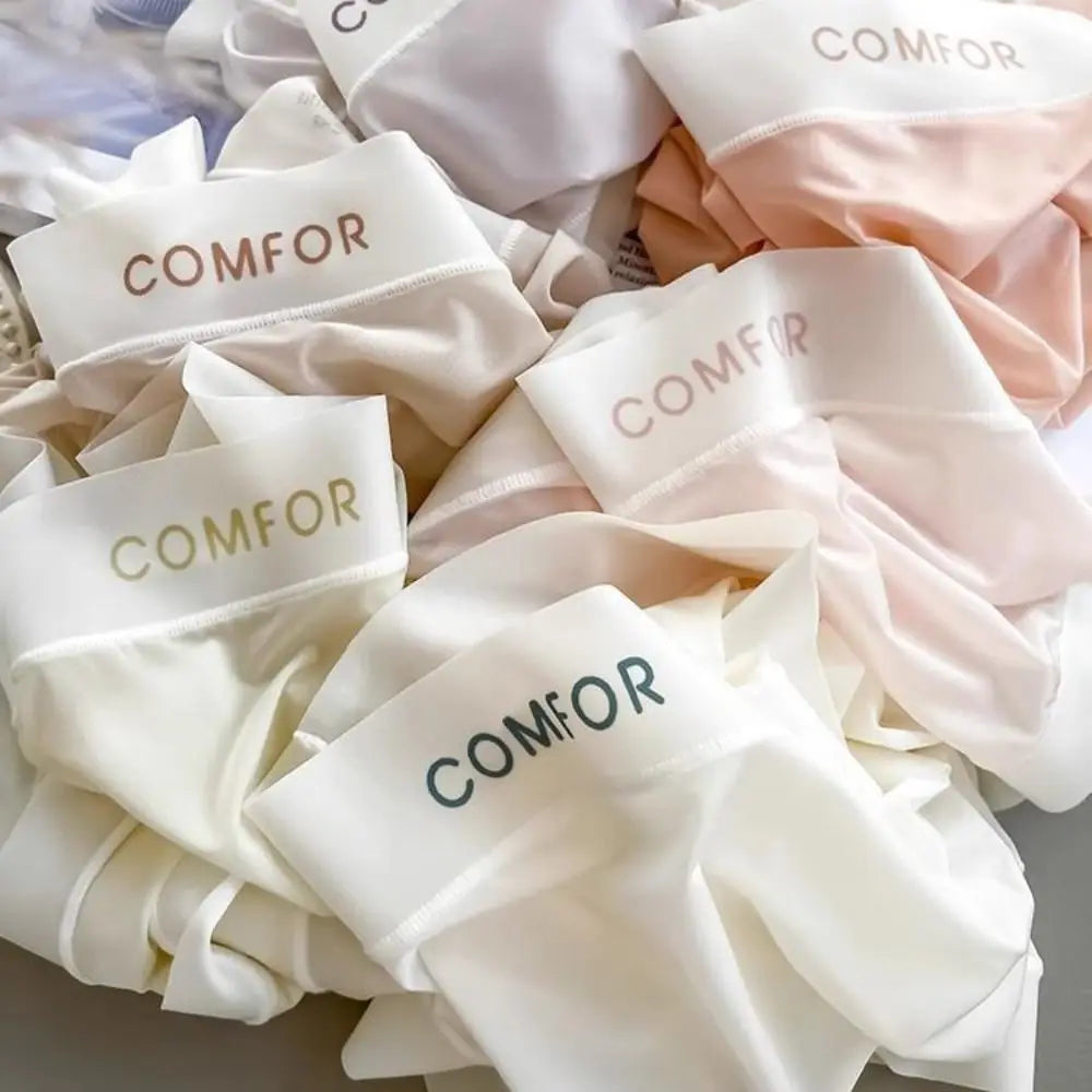 سراويل داخلية نسائية من الحرير الجليدي المكشكش