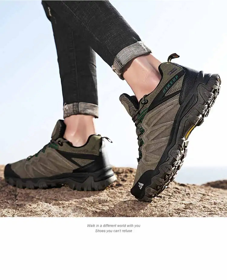 أحذية جلدية للرجال للمشي لمسافات طويلة في الهواء الطلق