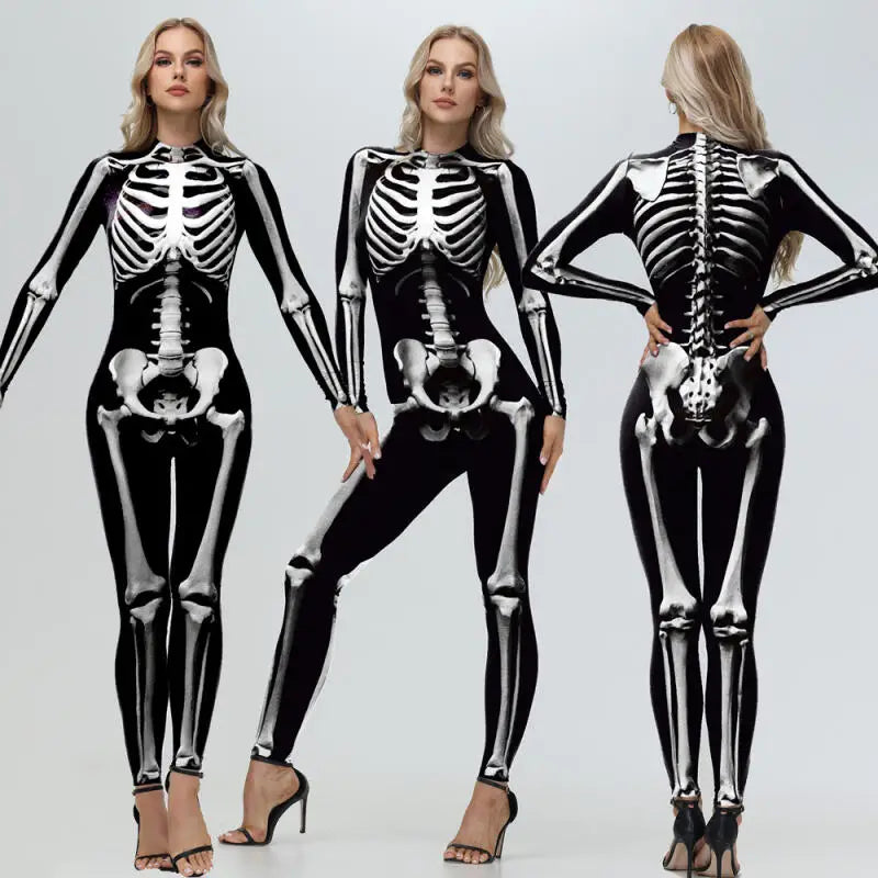 Zombie Skeleton Bodysuit Halloween Jumpsuit Costume