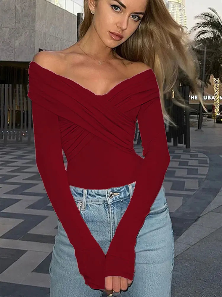 Red Backless Bodysuit Women – Slim Corset Romper