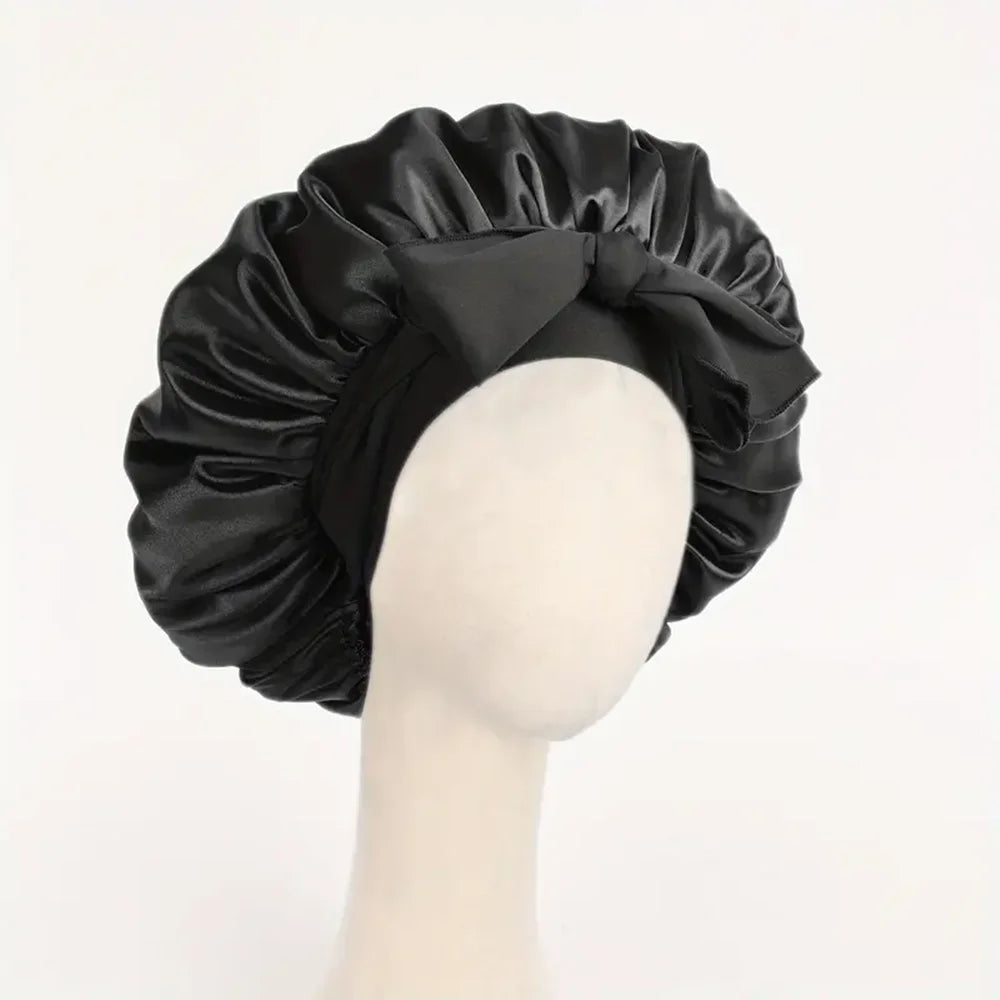 Adjustable Silk Satin Bonnet for Sleeping – Hair Protection