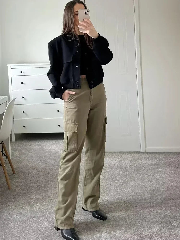 White Cropped Women's Bomber Jacket – Baseball Aviator Coat