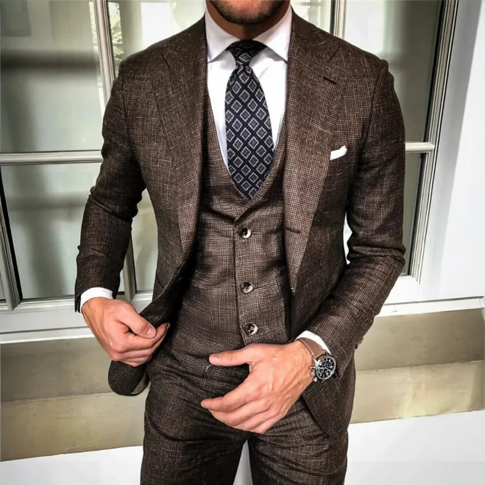 2025 Men's Plus Size Suit – 3 Piece Slim Fit Tuxedo